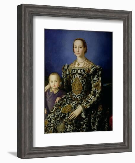 Portrait of Eleanor of Toledo and Her Son, Giovanni de Medici, c.1544-45-Agnolo Bronzino-Framed Giclee Print