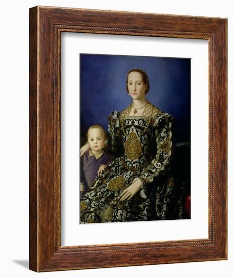 Portrait of Eleanor of Toledo and Her Son, Giovanni de Medici, c.1544-45-Agnolo Bronzino-Framed Giclee Print