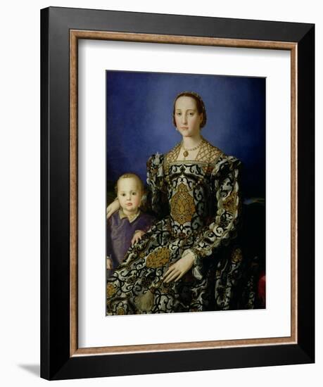 Portrait of Eleanor of Toledo and Her Son, Giovanni de Medici, c.1544-45-Agnolo Bronzino-Framed Giclee Print