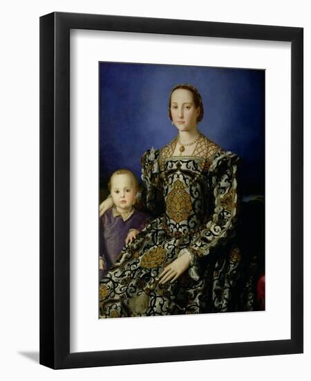 Portrait of Eleanor of Toledo and Her Son, Giovanni de Medici, c.1544-45-Agnolo Bronzino-Framed Giclee Print