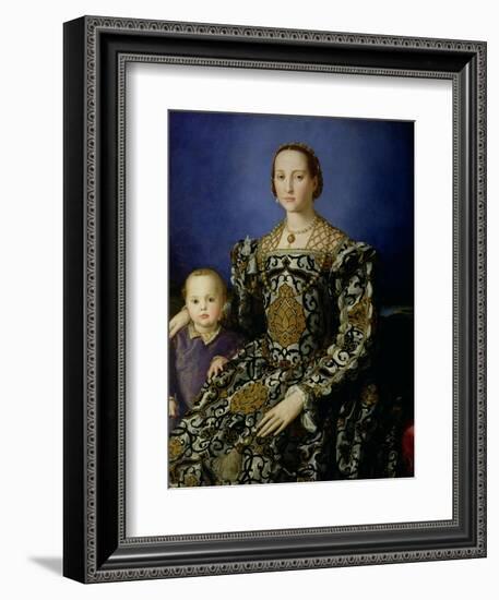 Portrait of Eleanor of Toledo and Her Son, Giovanni de Medici, c.1544-45-Agnolo Bronzino-Framed Giclee Print