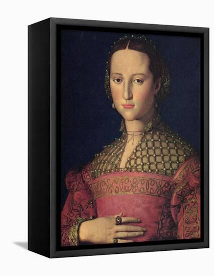 Portrait of Eleanor of Toledo, Wife of Grand Duke Cosimo I De' Medici, C1545-Agnolo Bronzino-Framed Premier Image Canvas