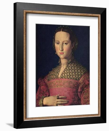 Portrait of Eleanor of Toledo, Wife of Grand Duke Cosimo I De' Medici, C1545-Agnolo Bronzino-Framed Giclee Print