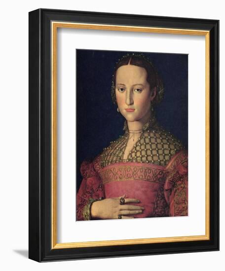 Portrait of Eleanor of Toledo, Wife of Grand Duke Cosimo I De' Medici, C1545-Agnolo Bronzino-Framed Giclee Print