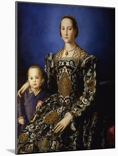 Portrait of Eleanor of Toledo with Her Son Giovanni, Ca 1545-Agnolo Bronzino-Mounted Premium Giclee Print