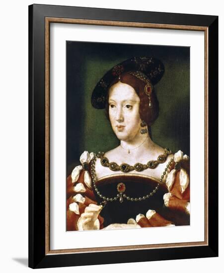 Portrait of Eleanor, Queen of France, C1530-1540-Joos Van Cleve-Framed Giclee Print
