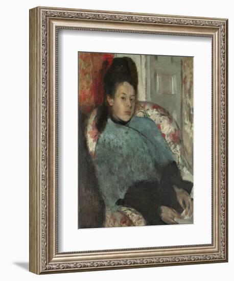 Portrait of Elena Carafa, C.1875 (Oil on Canvas)-Edgar Degas-Framed Giclee Print