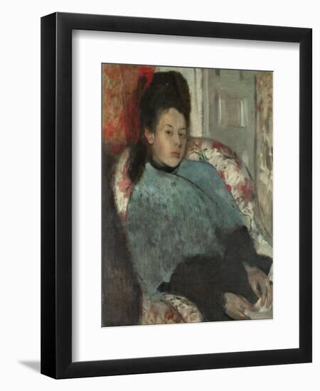 Portrait of Elena Carafa, C.1875 (Oil on Canvas)-Edgar Degas-Framed Giclee Print