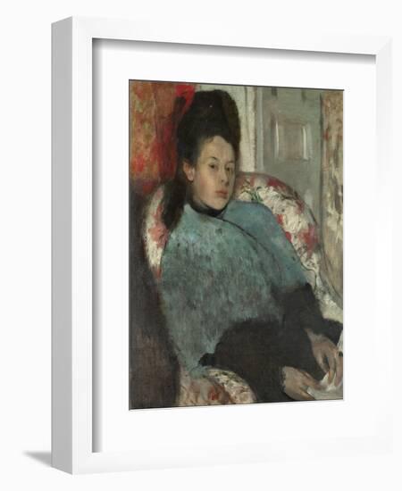 Portrait of Elena Carafa, C.1875 (Oil on Canvas)-Edgar Degas-Framed Giclee Print