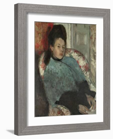 Portrait of Elena Carafa, C.1875 (Oil on Canvas)-Edgar Degas-Framed Giclee Print