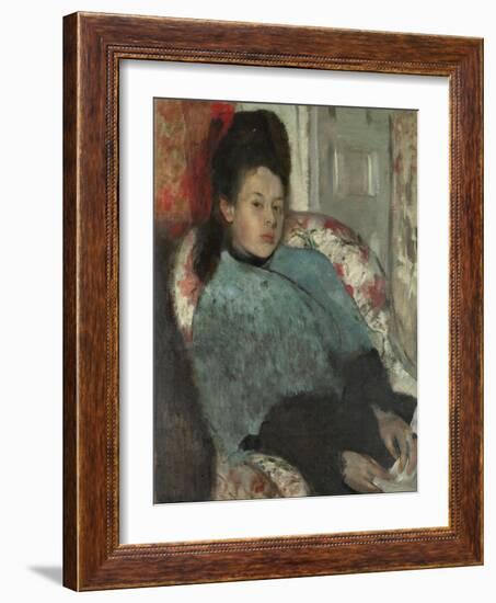 Portrait of Elena Carafa, C.1875 (Oil on Canvas)-Edgar Degas-Framed Giclee Print