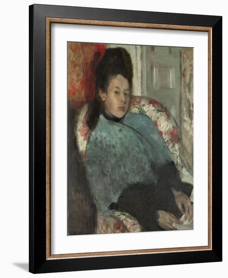 Portrait of Elena Carafa, C.1875 (Oil on Canvas)-Edgar Degas-Framed Giclee Print