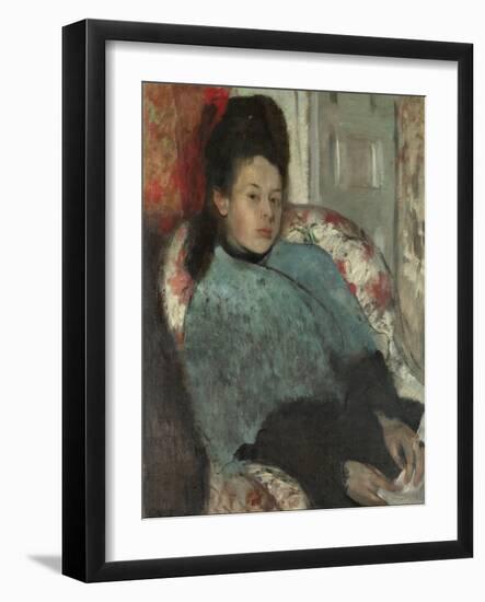 Portrait of Elena Carafa, C.1875 (Oil on Canvas)-Edgar Degas-Framed Giclee Print