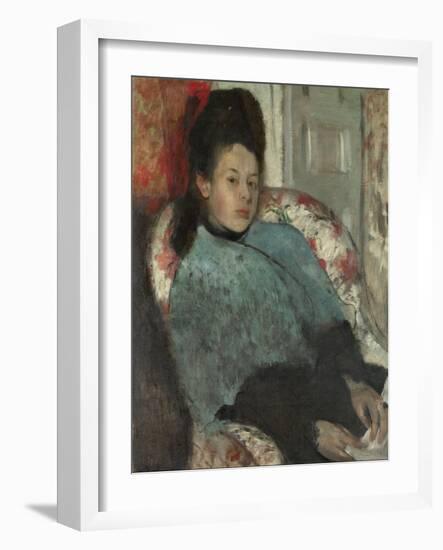 Portrait of Elena Carafa, C.1875 (Oil on Canvas)-Edgar Degas-Framed Giclee Print