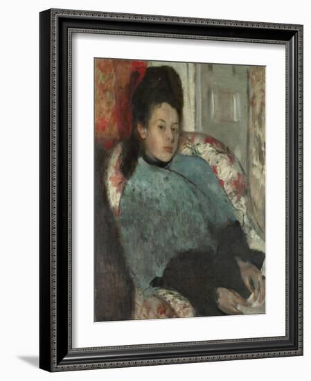 Portrait of Elena Carafa, C.1875 (Oil on Canvas)-Edgar Degas-Framed Giclee Print