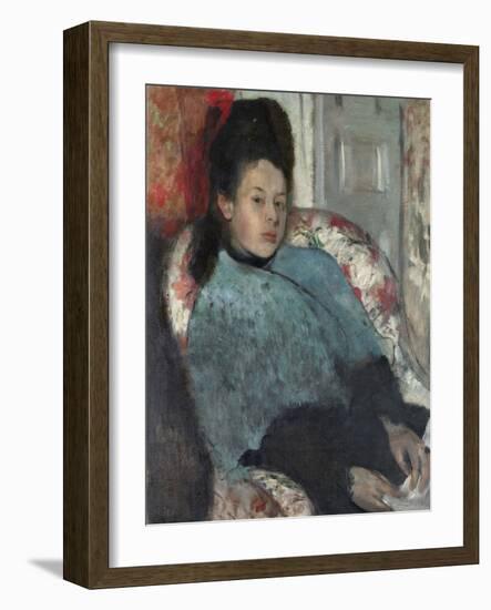 Portrait of Elena Carafa, C. 1875-Edgar Degas-Framed Giclee Print