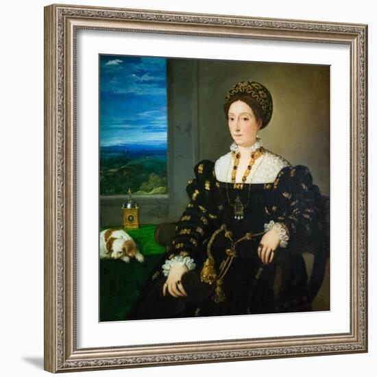 Portrait of Eleonora Gonzaga, 1537 circa (Oil on Canvas)-Titian (c 1488-1576)-Framed Giclee Print