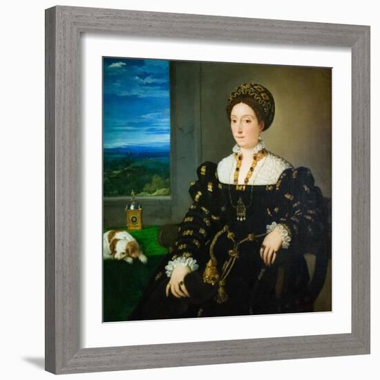 Portrait of Eleonora Gonzaga, 1537 circa (Oil on Canvas)-Titian (c 1488-1576)-Framed Giclee Print