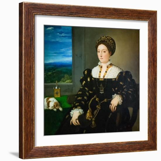 Portrait of Eleonora Gonzaga, 1537 circa (Oil on Canvas)-Titian (c 1488-1576)-Framed Giclee Print