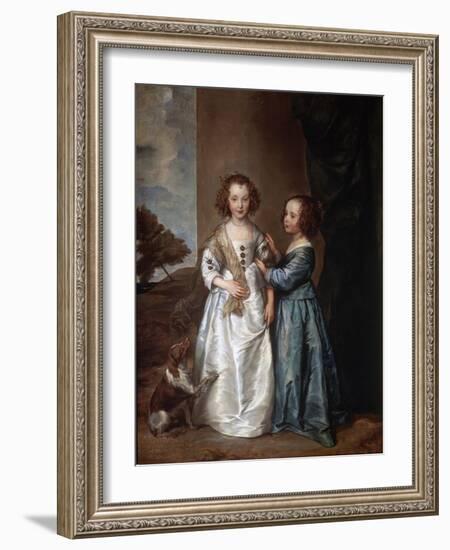 Portrait of Elizabeth and Philadelphia Wharton, 1640-Sir Anthony Van Dyck-Framed Giclee Print