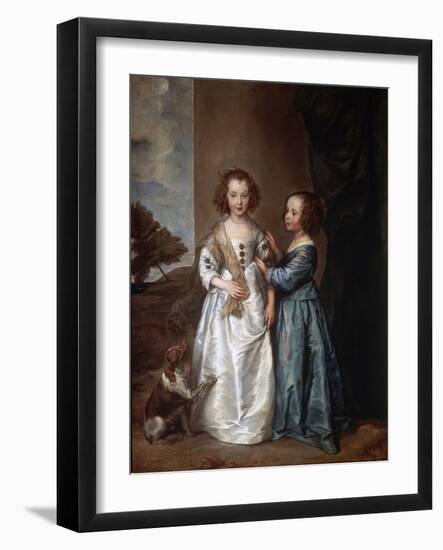 Portrait of Elizabeth and Philadelphia Wharton, 1640-Sir Anthony Van Dyck-Framed Giclee Print