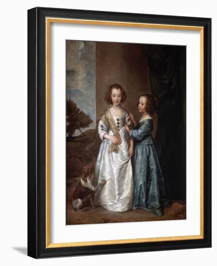 Portrait of Elizabeth and Philadelphia Wharton, 1640-Sir Anthony Van Dyck-Framed Giclee Print