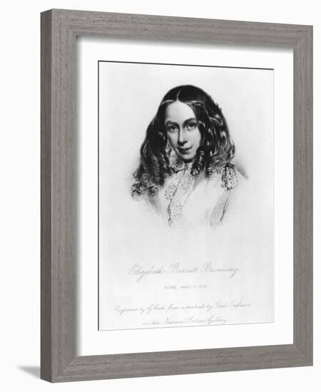 Portrait of Elizabeth Barrett Browning (1806-61) in 1859, Engraved by G. Cook-Field Talfourd-Framed Photographic Print