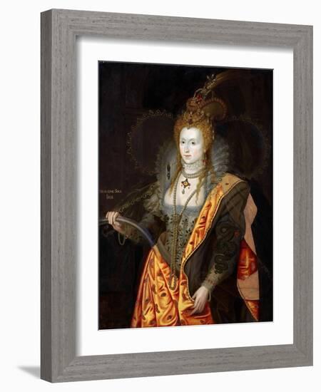 Portrait of Elizabeth I of England, in Ballet Costume as Iris-George Peter Alexander Healy-Framed Giclee Print
