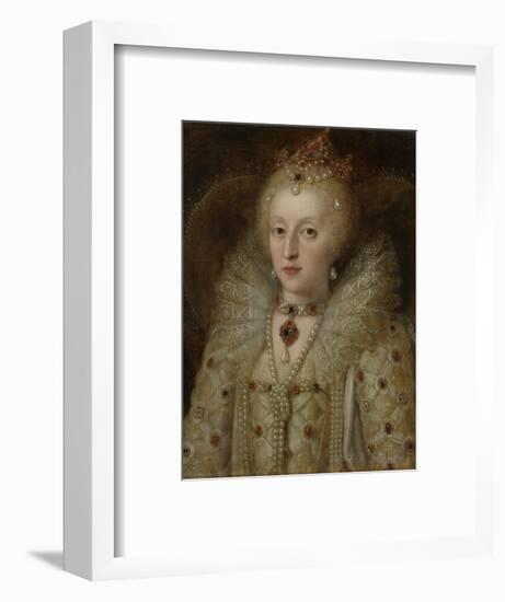 Portrait of Elizabeth I, Queen of England, C. 1550-99-null-Framed Art Print