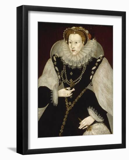 Portrait of Elizabeth I-Georg Gower-Framed Giclee Print