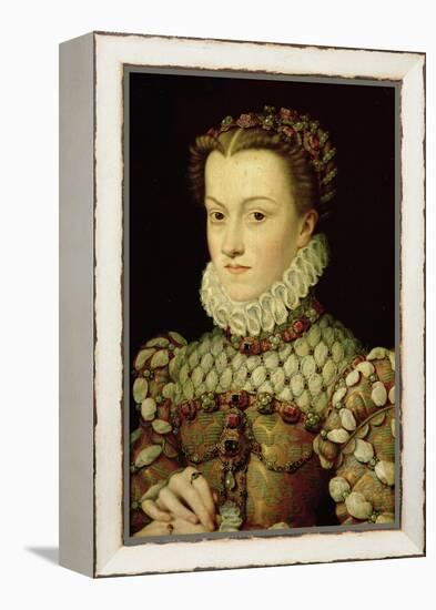 Portrait of Elizabeth of Austria Queen of France, circa 1570-Francois Clouet-Framed Premier Image Canvas