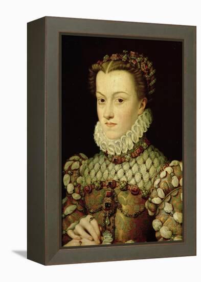 Portrait of Elizabeth of Austria Queen of France, circa 1570-Francois Clouet-Framed Premier Image Canvas