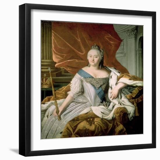 Portrait of Elizabeth Petrovna Empress of Russia, circa 1750-null-Framed Giclee Print