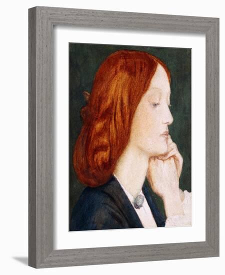 Portrait of Elizabeth Siddal, in Profile to the Right-Dante Gabriel Rossetti-Framed Giclee Print