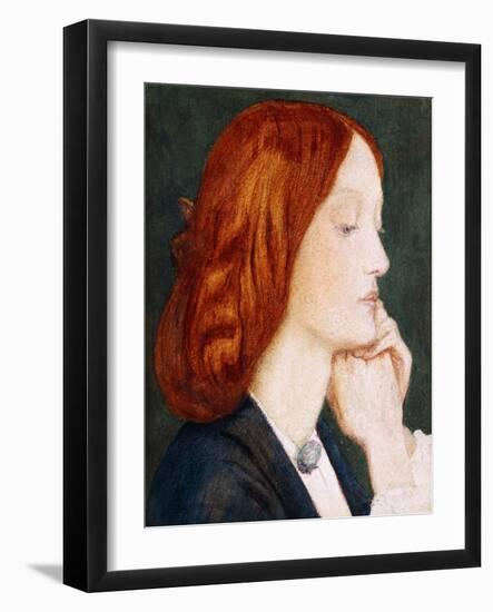 Portrait of Elizabeth Siddal, in Profile to the Right-Dante Gabriel Rossetti-Framed Giclee Print