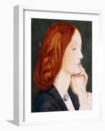 Portrait of Elizabeth Siddal, in Profile to the Right-Dante Gabriel Rossetti-Framed Giclee Print