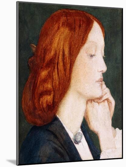 Portrait of Elizabeth Siddal, in Profile to the Right-Dante Gabriel Rossetti-Mounted Giclee Print