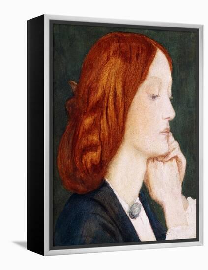 Portrait of Elizabeth Siddal, in Profile to the Right-Dante Gabriel Rossetti-Framed Premier Image Canvas
