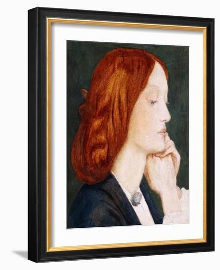 Portrait of Elizabeth Siddal, in Profile to the Right-Dante Gabriel Rossetti-Framed Giclee Print