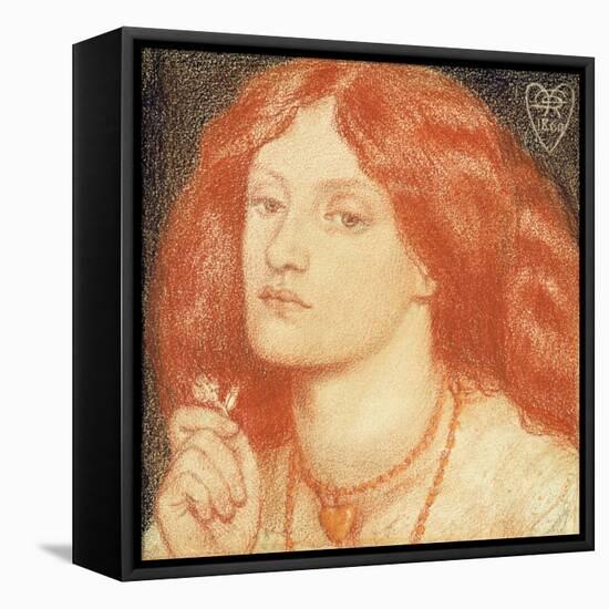 Portrait of Elizabeth Siddal-Dante Gabriel Rossetti-Framed Premier Image Canvas