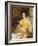 Portrait of Elsa, Daughter of William Hall, seated wearing a Pink Dress and Yellow Wrap-Frank Bernard Dicksee-Framed Giclee Print