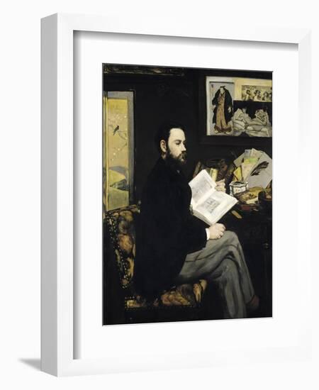 Portrait of Emile Zola 1868-Edouard Manet-Framed Giclee Print