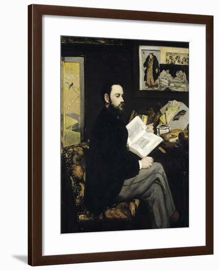 Portrait of Emile Zola 1868-Edouard Manet-Framed Giclee Print