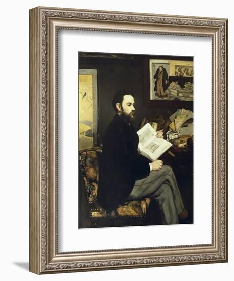 Portrait of Emile Zola-Edouard Manet-Framed Art Print