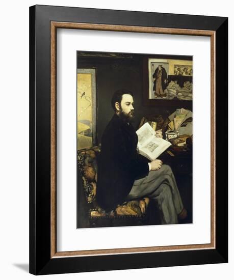 Portrait of Emile Zola-Edouard Manet-Framed Art Print