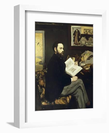 Portrait of Emile Zola-Edouard Manet-Framed Art Print