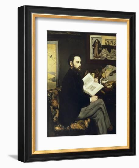 Portrait of Emile Zola-Edouard Manet-Framed Art Print