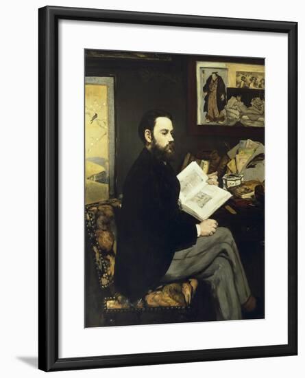 Portrait of Emile Zola-Edouard Manet-Framed Art Print