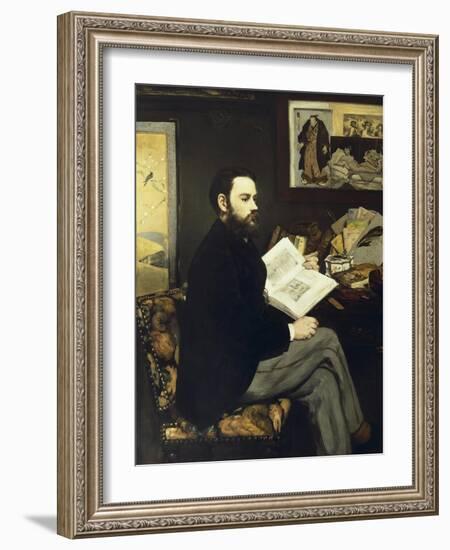 Portrait of Emile Zola-Edouard Manet-Framed Art Print