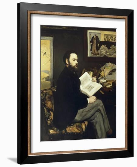 Portrait of Emile Zola-Edouard Manet-Framed Art Print